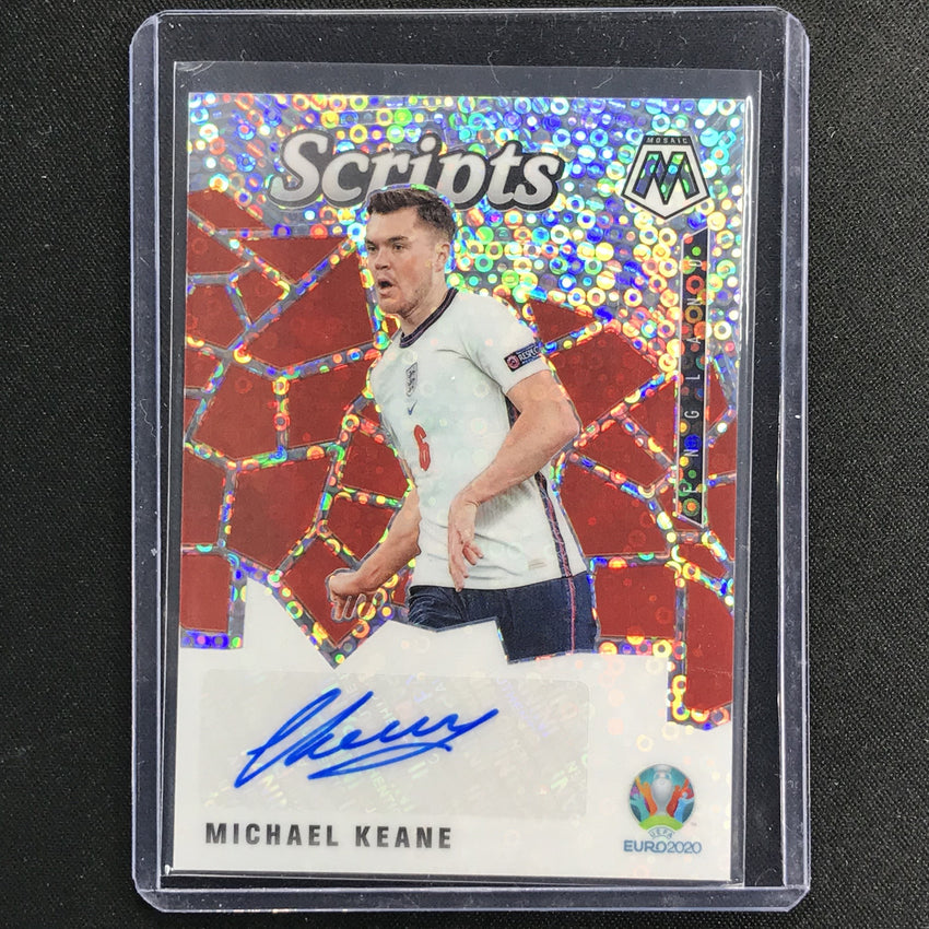 2020-21 Mosaic Uefa Euro Michael Keane Scripts Auto Silver Circles No Mk