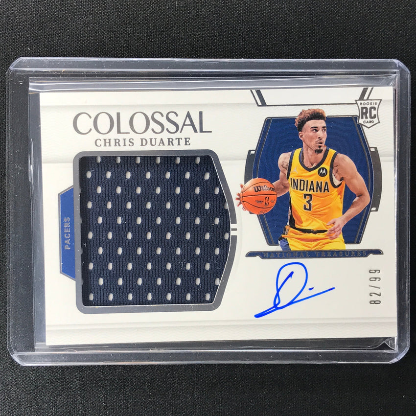 2021-22 National Treasures Chris Duarte Colossal Rookie Jersey Auto 82/99