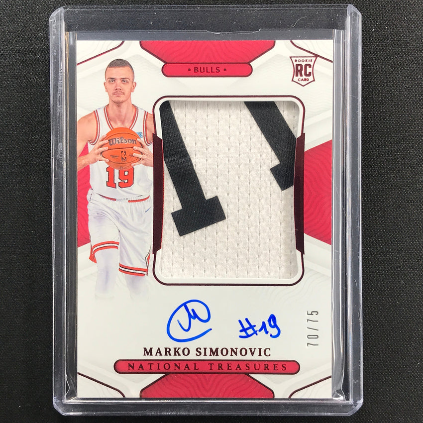 2021-22 National Treasures Marko Simonovic Rookie Patch Auto 75th Red 70/75