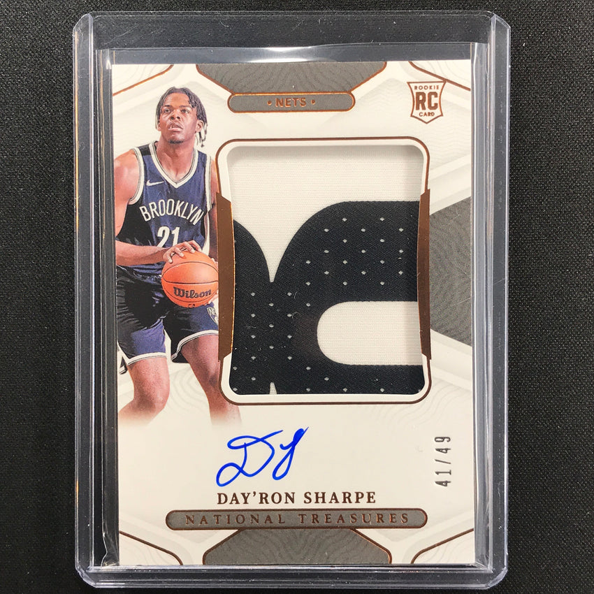 2021-22 National Treasures Dayron Sharpe Rookie Patch Auto Bronze 41/49