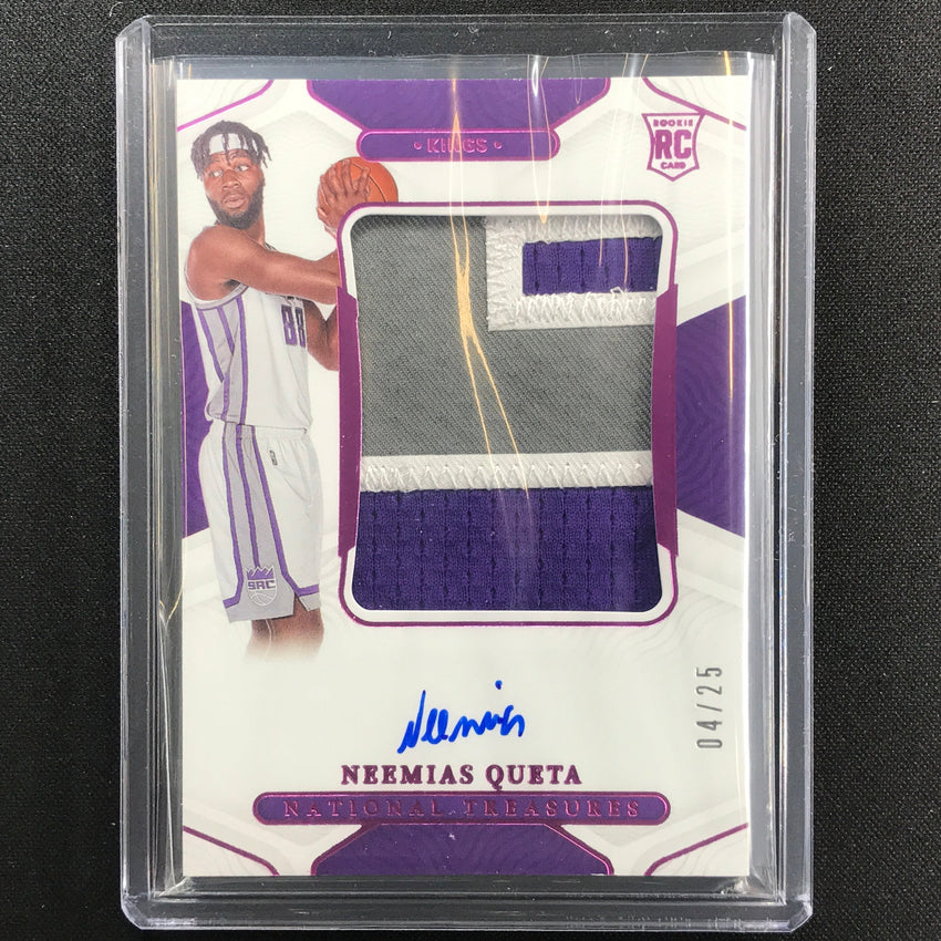 2021-22 National Treasures Neemias Queta Rookie Patch Auto Pink 4/25