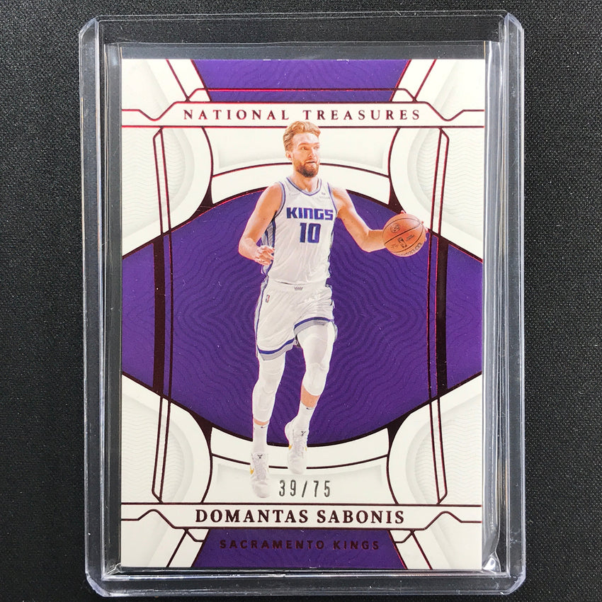 2021-22 National Treasures Domantas Sabonis Base 75th Anniversary Red 39/75