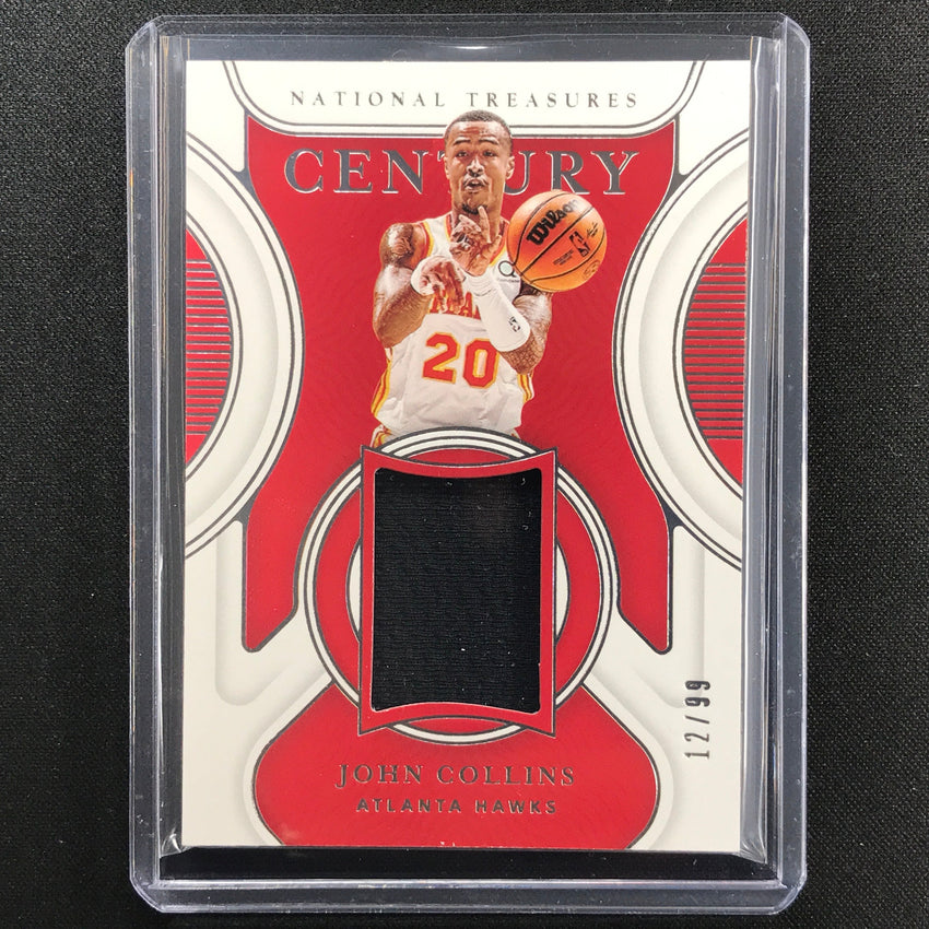 2021-22 National Treasures John Collins Century Materials Jersey 12/99