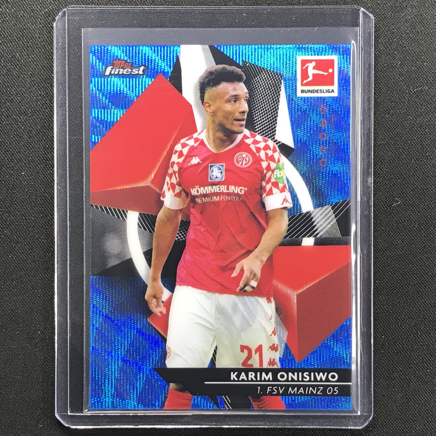 2020-21 Finest Bundesliga Karim Onisiwo Base Refractor Blue Wave 15/150