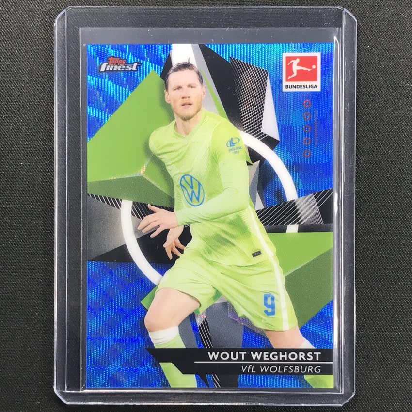 2020-21 Finest Bundesliga Wout Weghorst Base Refractor Blue Wave 124/150