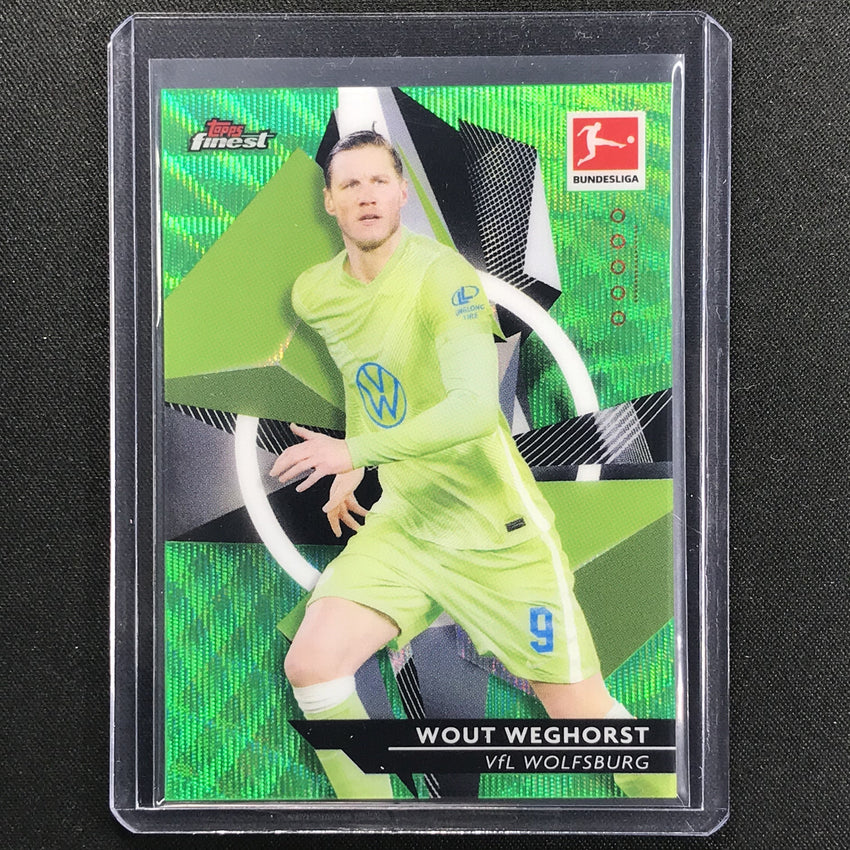 2020-21 Finest Bundesliga Wout Weghorst Base Refractor Green Wave 63/99