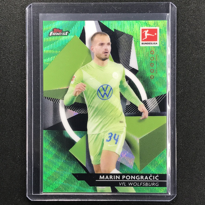 2020-21 Finest Bundesliga Marin Pongracic Base Refractor Green Wave 1/99
