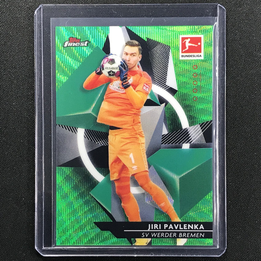 2020-21 Finest Bundesliga Jiri Pavlenka Base Refractor Green Wave 50/99