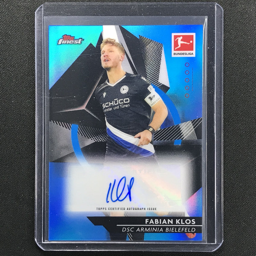 2020-21 Finest Bundesliga Fabian Klos Base Autographs Refractor Blue 45/65