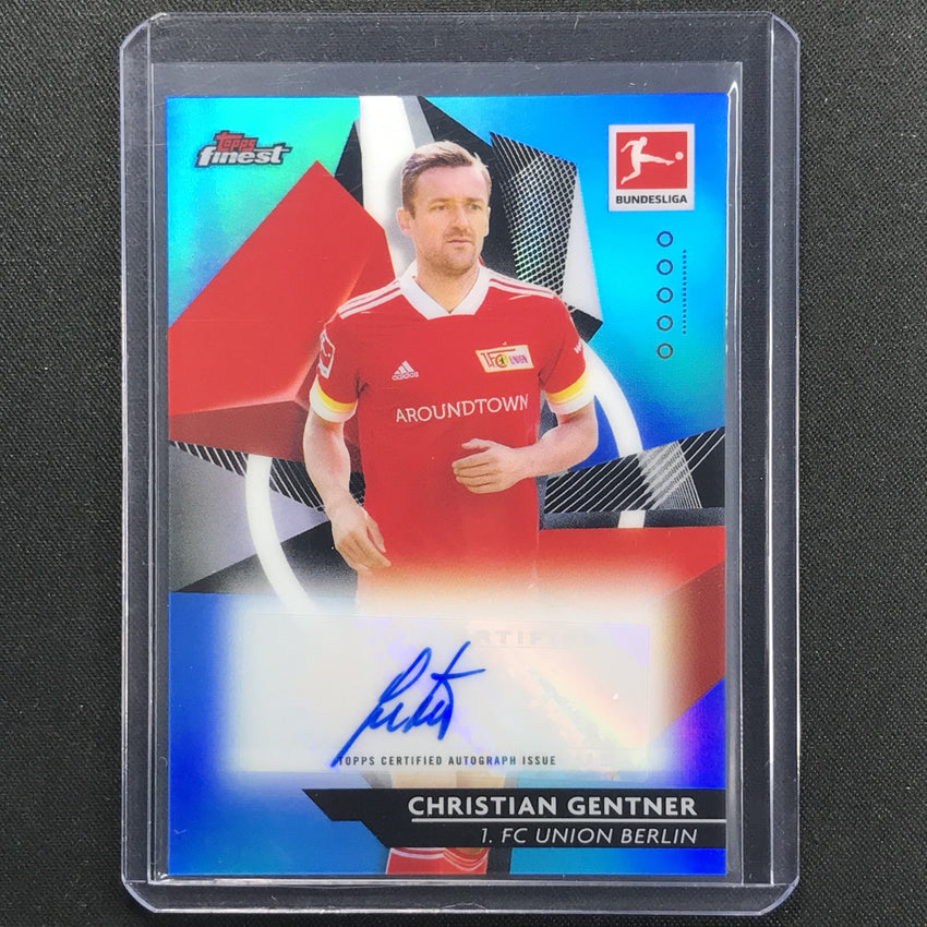 2020-21 Finest Bundesliga Christian Gentner Base Autographs Refractor Blue 8/65