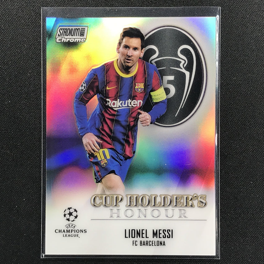 2020-21 Stadium Club Chrome Uefa Ucl Lionel Messi Cup Holders Honour No Bl