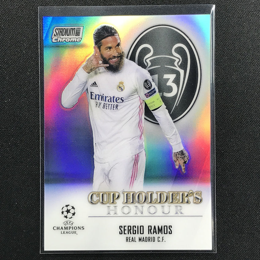 2020-21 Stadium Club Chrome Uefa Ucl Sergio Ramos Cup Holders Honour No Rs