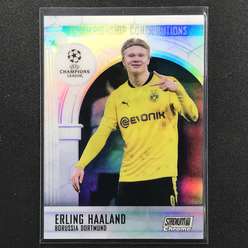 2020-21 Stadium Club Chrome Uefa Erling Haaland Championship Contributions No Eh