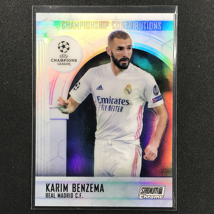 2020-21 Stadium Club Chrome Uefa Karim Benzema Championship Contributions No Kb
