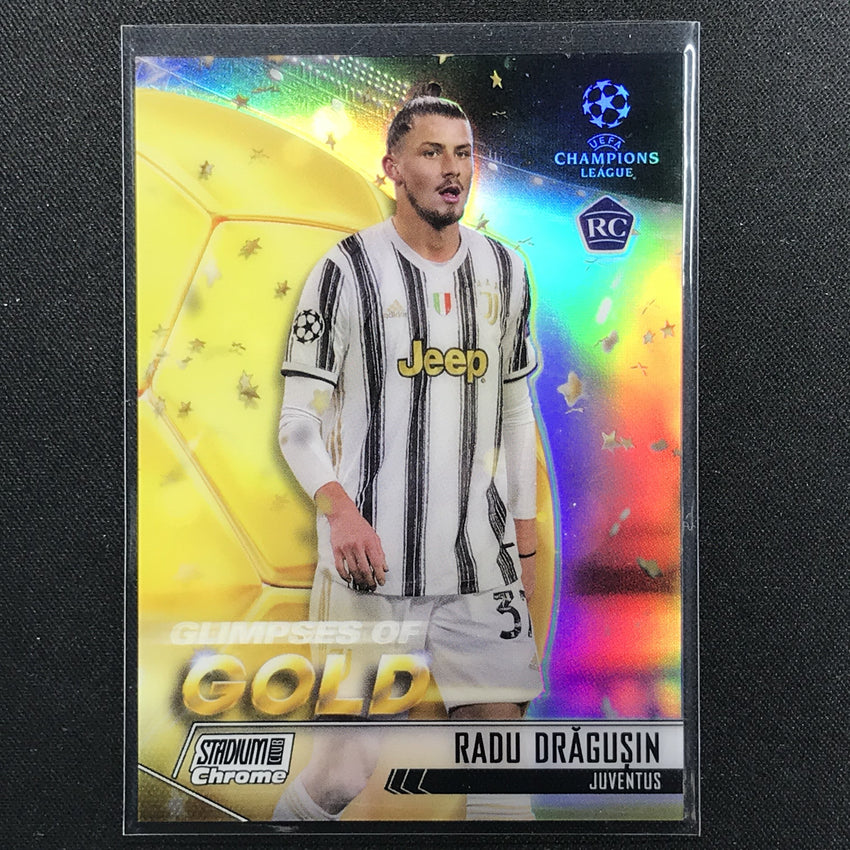 2020-21 Stadium Club Chrome Uefa Radu Dragusin Glimpses Of Gold Rookie No Rd