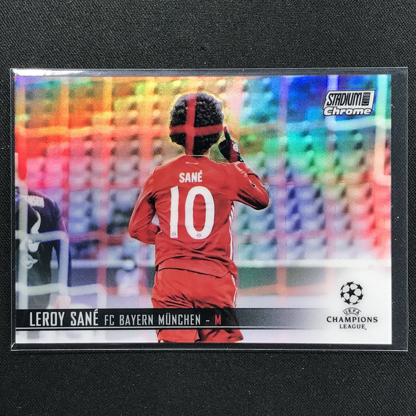 2020-21 Stadium Club Chrome Uefa Ucl Leroy Sane Base Refractor No 17