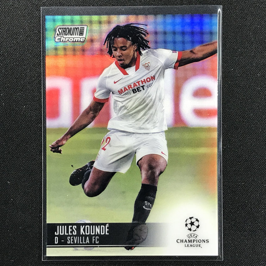 2020-21 Stadium Club Chrome Uefa Ucl Jules Kounde Base Refractor No 53