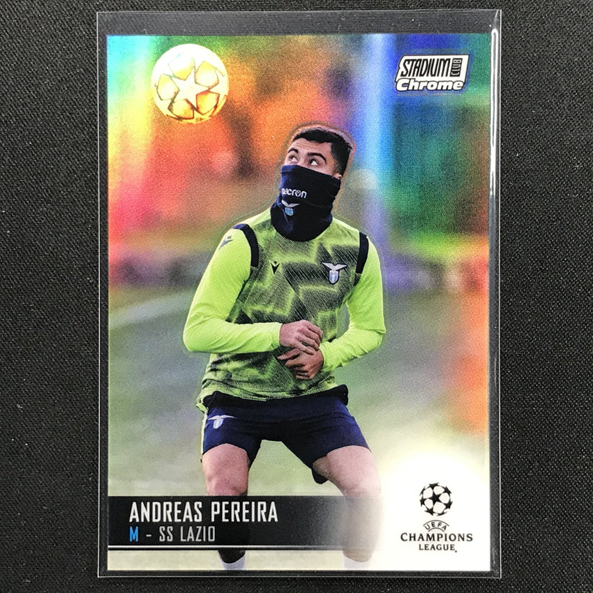 2020-21 Stadium Club Chrome Uefa Ucl Andreas Pereira Base Refractor No 84