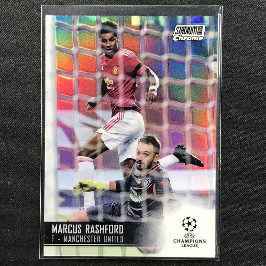2020-21 Stadium Club Chrome Uefa Ucl Marcus Rashford Base Refractor No 86