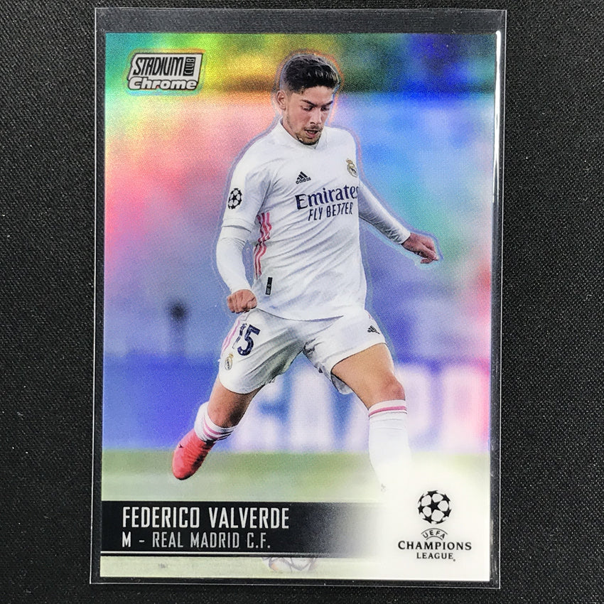 2020-21 Stadium Club Chrome Uefa Ucl Federico Valverde Base Refractor No 87