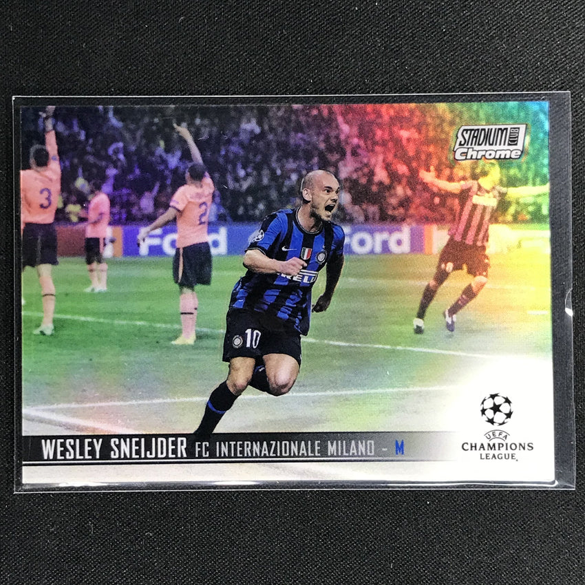 2020-21 Stadium Club Chrome Uefa Ucl Wesley Sneijder Base Refractor No 96