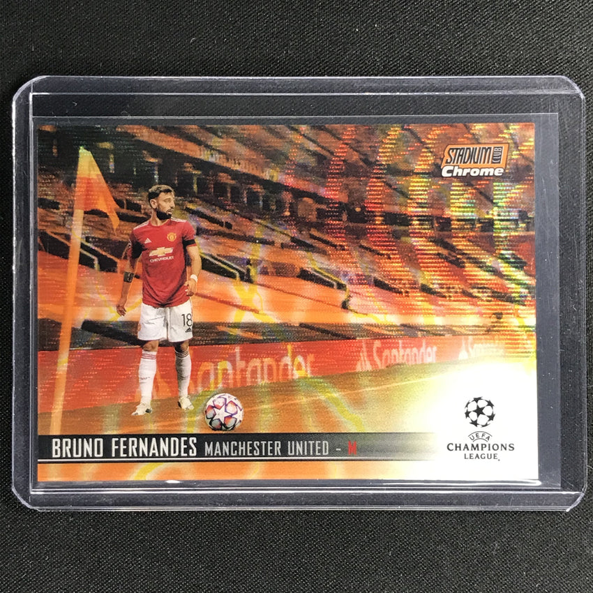 2020-21 Stadium Club Chrome Uefa Bruno Fernandes Base Orange Yellow Electric No 80
