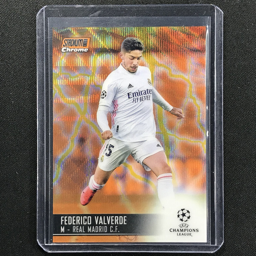 2020-21 Stadium Club Chrome Uefa Federico Valverde Base Orange Yellow Electric No 87