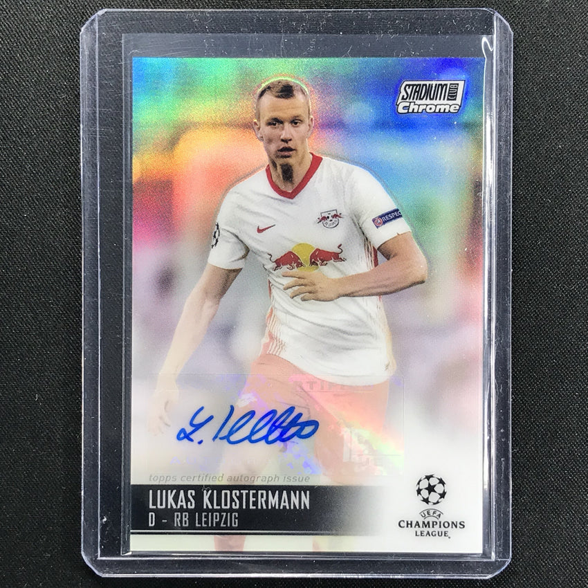 2020-21 Stadium Club Chrome Uefa Ucl Lukas Klostermann Autographs Refractor No Lk