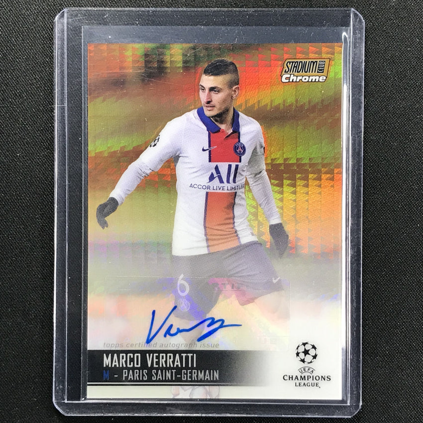 2020-21 Stadium Club Chrome Uefa Marco Verratti Autographs Gold 28/50
