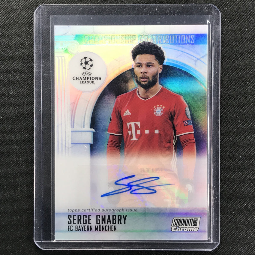 2020-21 Stadium Club Chrome Serge Gnabry Championship Contributions Auto 6/100