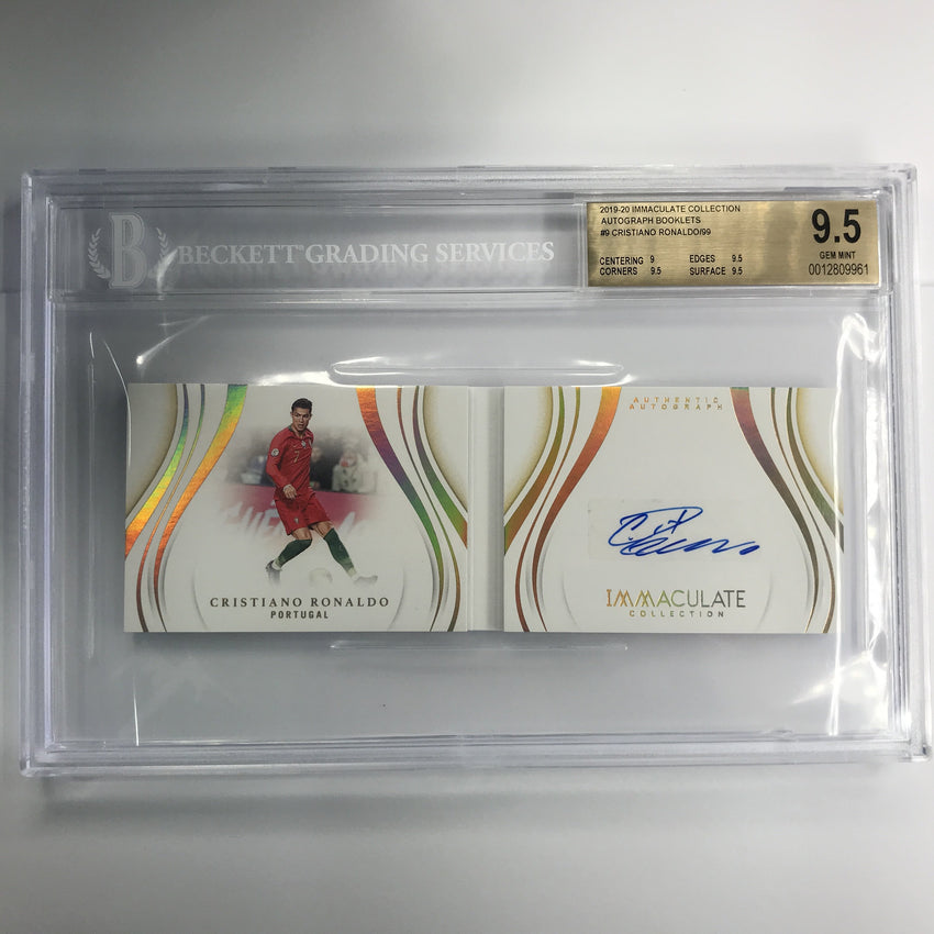 2019-20 Immaculate Collection Cristiano Ronaldo Autograph Booklet 1/99 Bgs 9.5/9