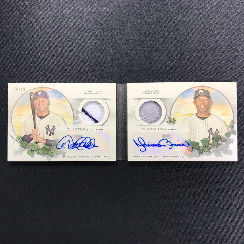 2021 Allen And Ginter Derek Jeter Mariano Rivera Dual Auto Relic Patches Book 5/10