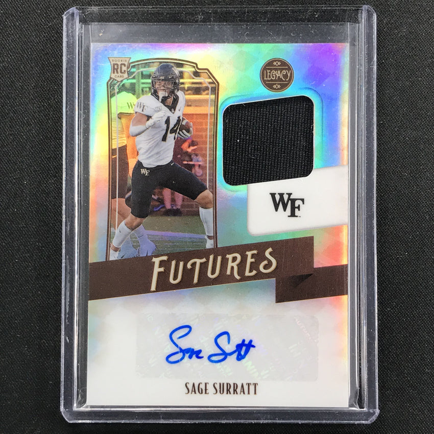 2021 Legacy Sage Surratt Futures Rookie Patch Auto Silver 339/399