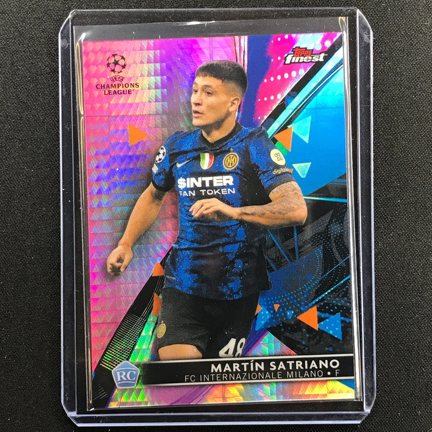2021-22 Finest Uefa Ucl Martin Satriano Rookie Pink Prism 16/125