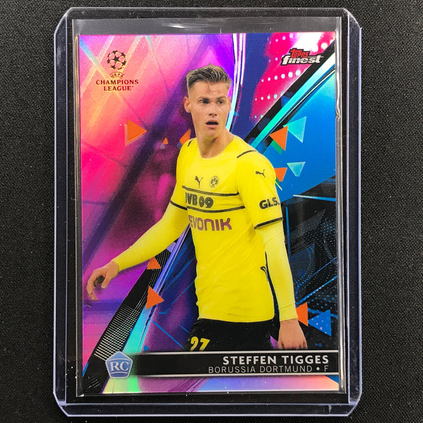 2021-22 Finest Uefa Ucl Steffen Tigges Rookie Purple Pink Vaporwave 84/125