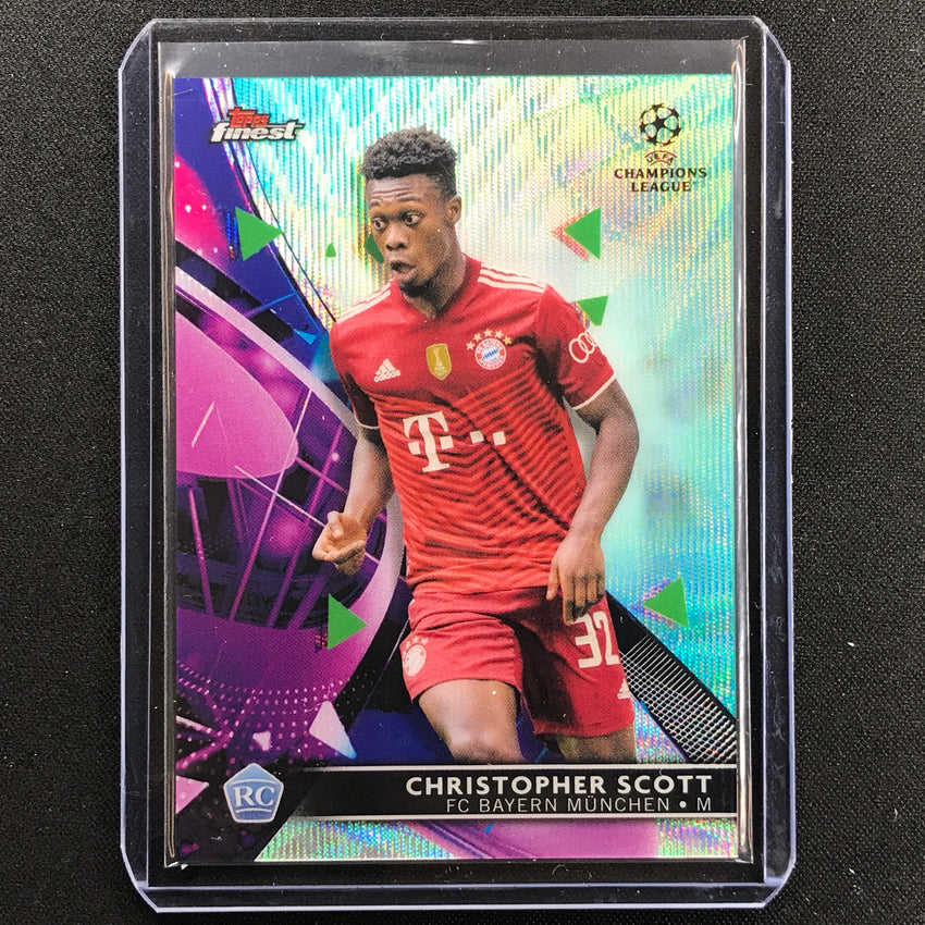 2021-22 Finest Uefa Ucl Christopher Scott Rookie Aqua Wave 14/75