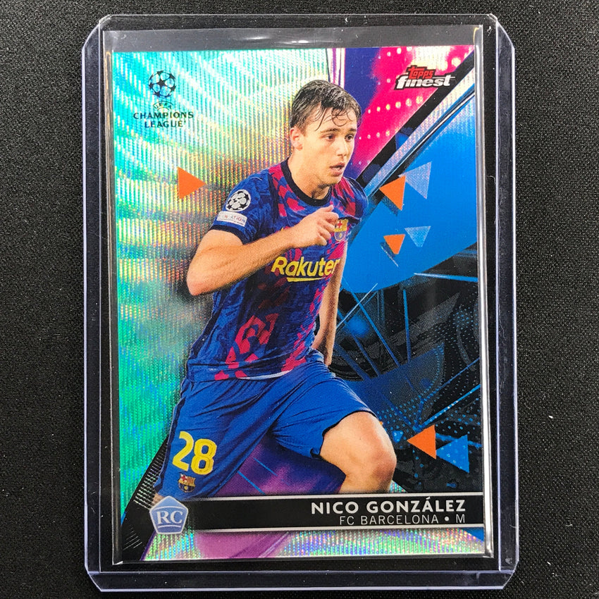2021-22 Finest Uefa Ucl Nico Gonzalez Rookie Aqua Wave 1/75