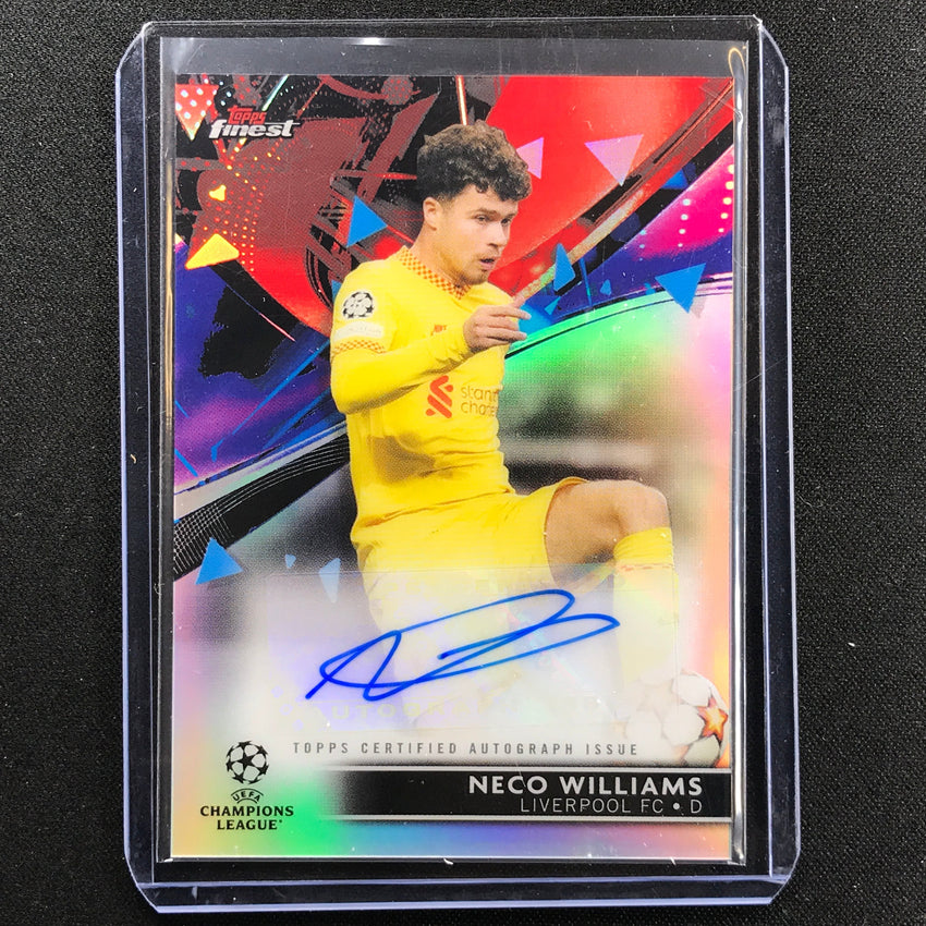 2021-22 Finest Uefa Ucl Neco Williams Refractor Base Auto No Nw
