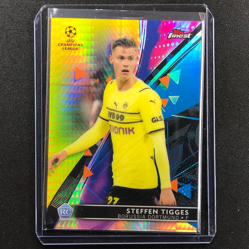 2021-22 Finest Uefa Ucl Steffen Tigges Rookie Yellow Prism 5/250