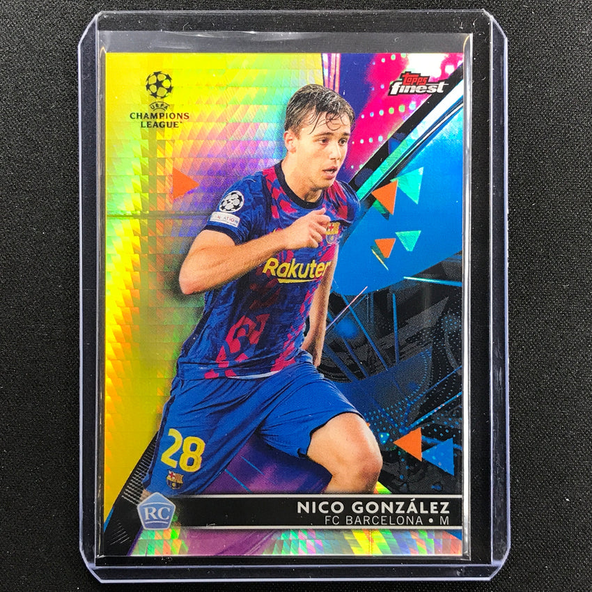 2021-22 Finest Uefa Ucl Nico Gonzalez Rookie Yellow Prism 9/250