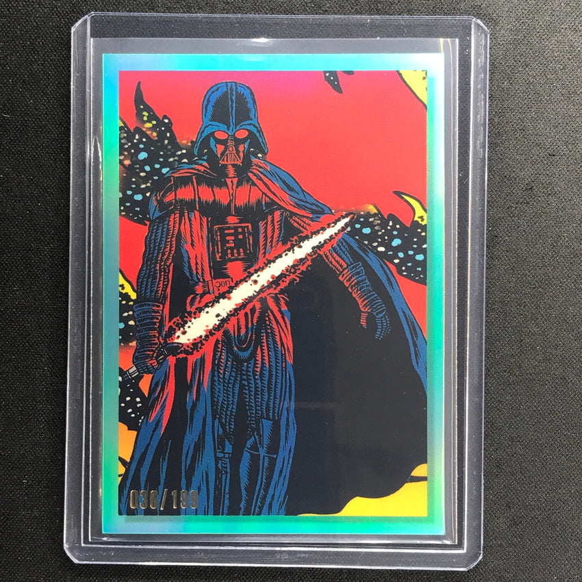 2023 Star Wars Galaxy Chrome Darth Vader Darth Vader Bounty Hunters Aqua 36/199