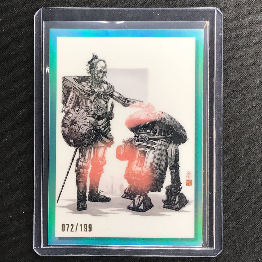 2023 Star Wars Galaxy Chrome R2-d2 And C3po Galactic Visions Aqua 72/199