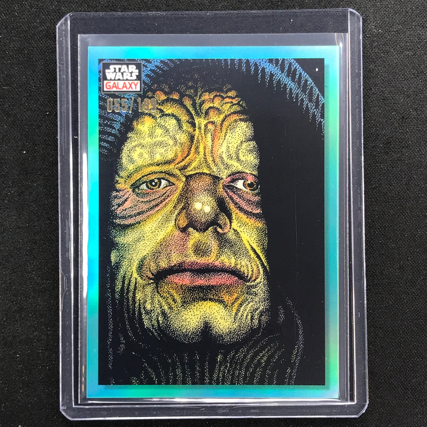 2023 Star Wars Galaxy Chrome The Emperor Up Close Base Aqua 55/199 No 10