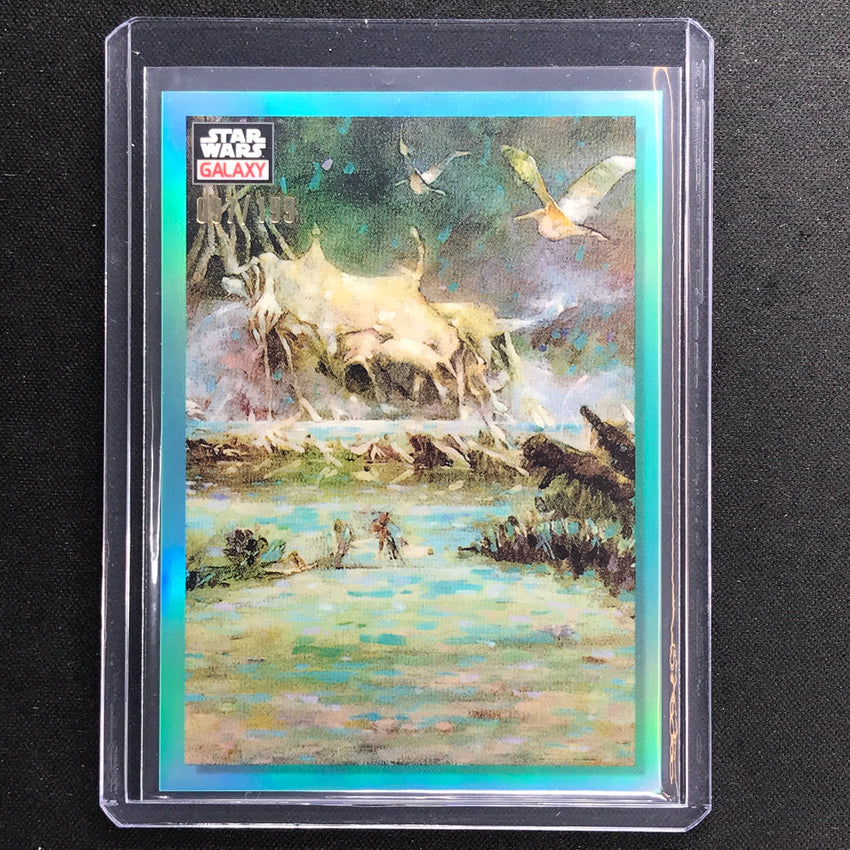 2023 Star Wars Galaxy Chrome Yodas Hut Base Aqua 97/199 No 15