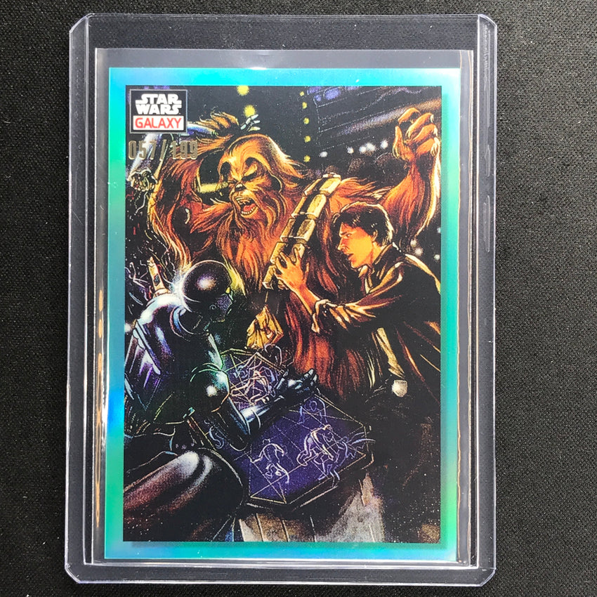 2023 Star Wars Galaxy Chrome An Upset Wookiee Base Aqua 57/199 No 23