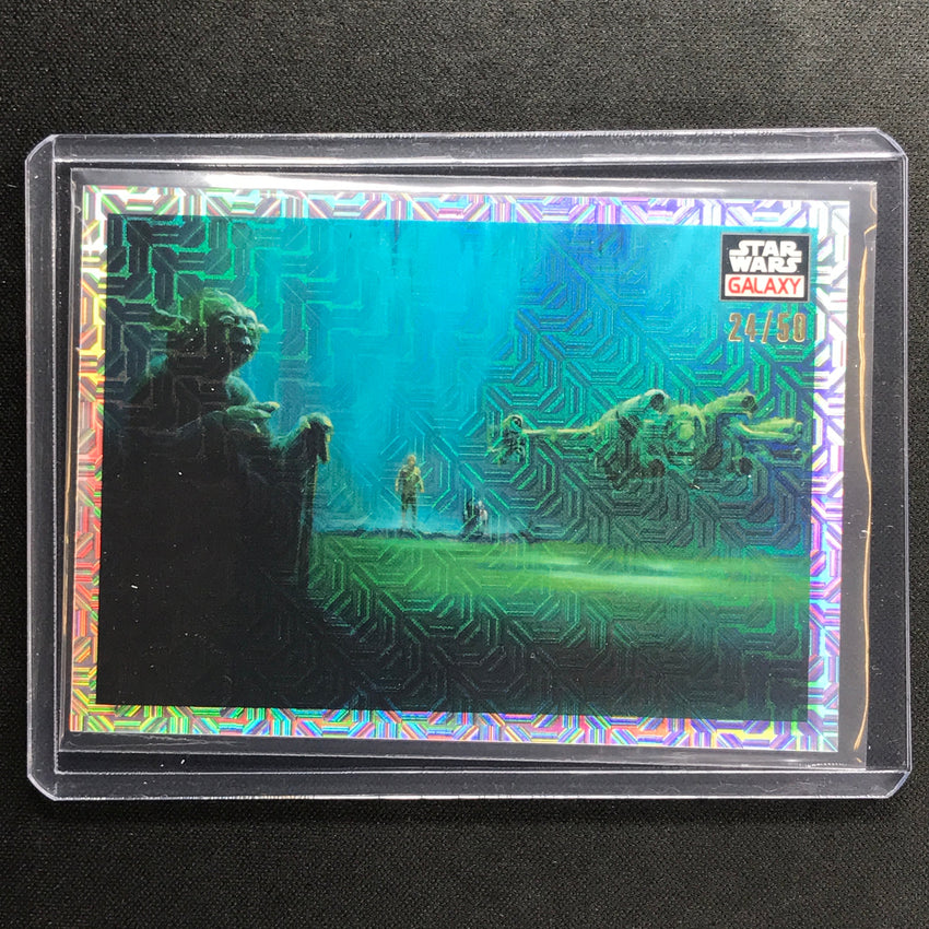 2023 Star Wars Galaxy Chrome LIFTING THE X-WING Base Mojo 24/50 #87