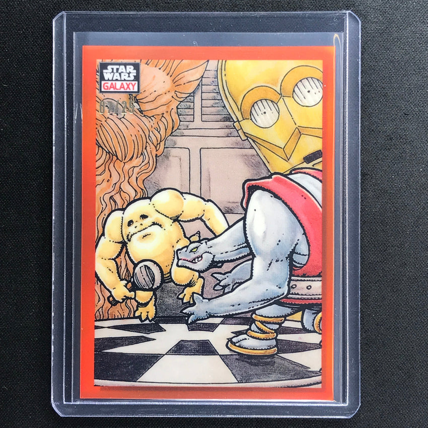 2023 Star Wars Galaxy Chrome HOLOCHESS CONTEST Base Orange 7/25 #11