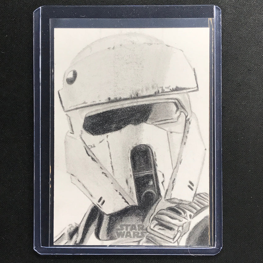 2023 Star Wars Galaxy Chrome Shoretrooper Sketch Card 1/1 Brett A. Farr