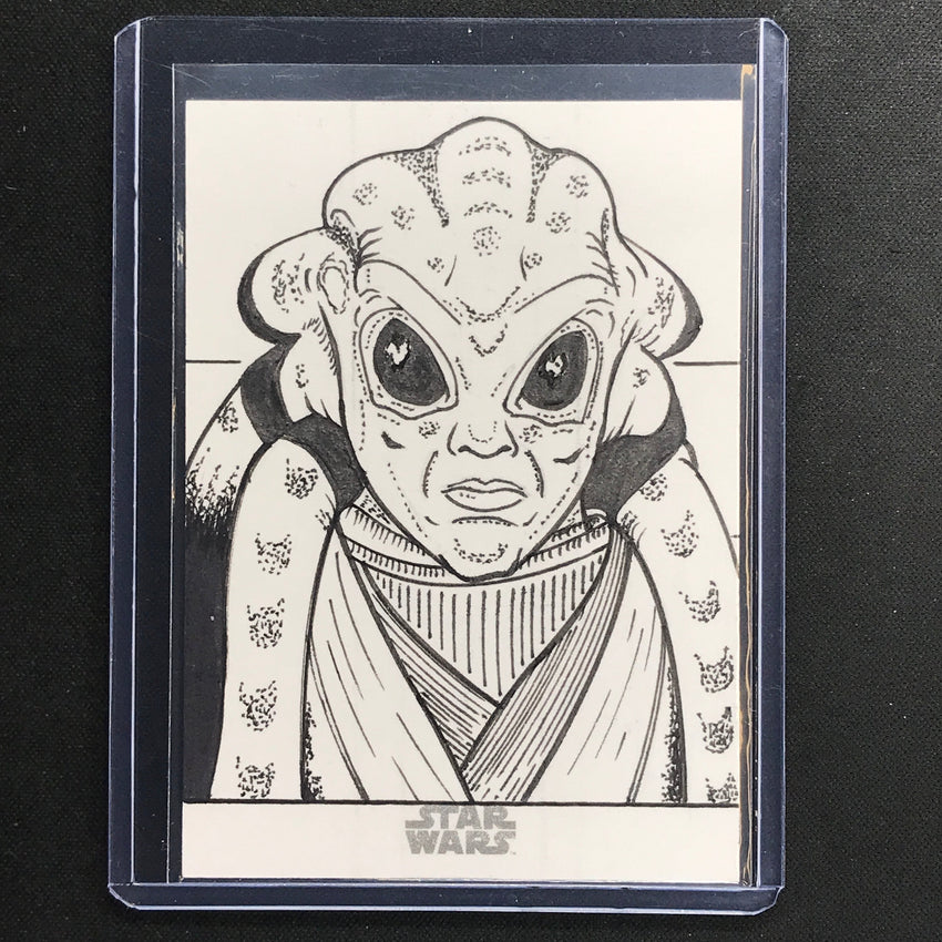 2023 Star Wars Galaxy Chrome Kit Fisto Sketch Card 1/1 Rusty Gilligan