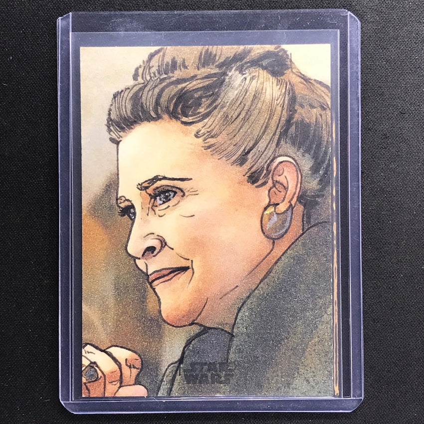 2023 Star Wars Galaxy Chrome Leia Organa Sketch Card 1/1 Michael Munshaw